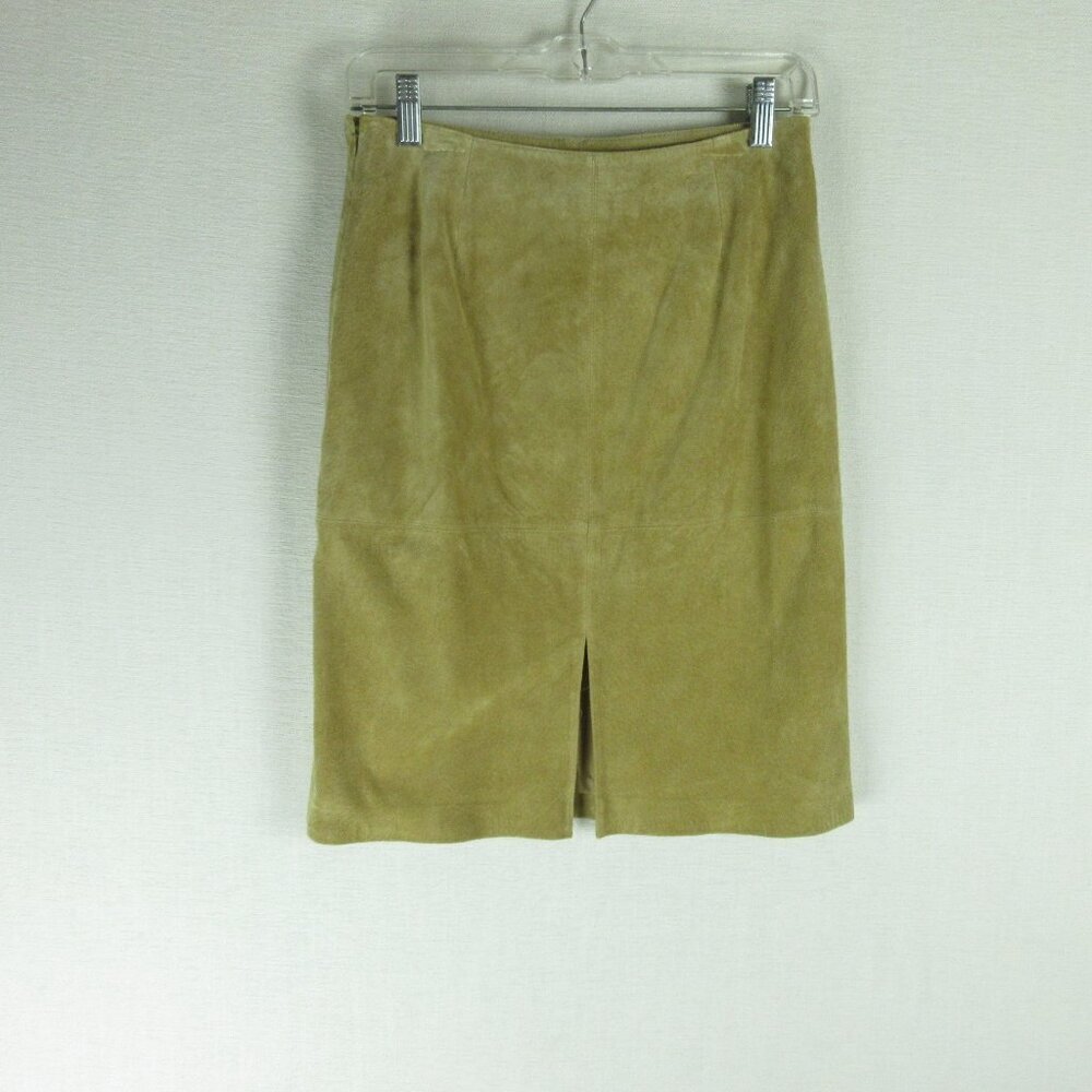 Mossimo Supply Co. Tan 100% Leather Suede Pencil Skirt Size 2 Boho Y2K - Picture 5 of 10